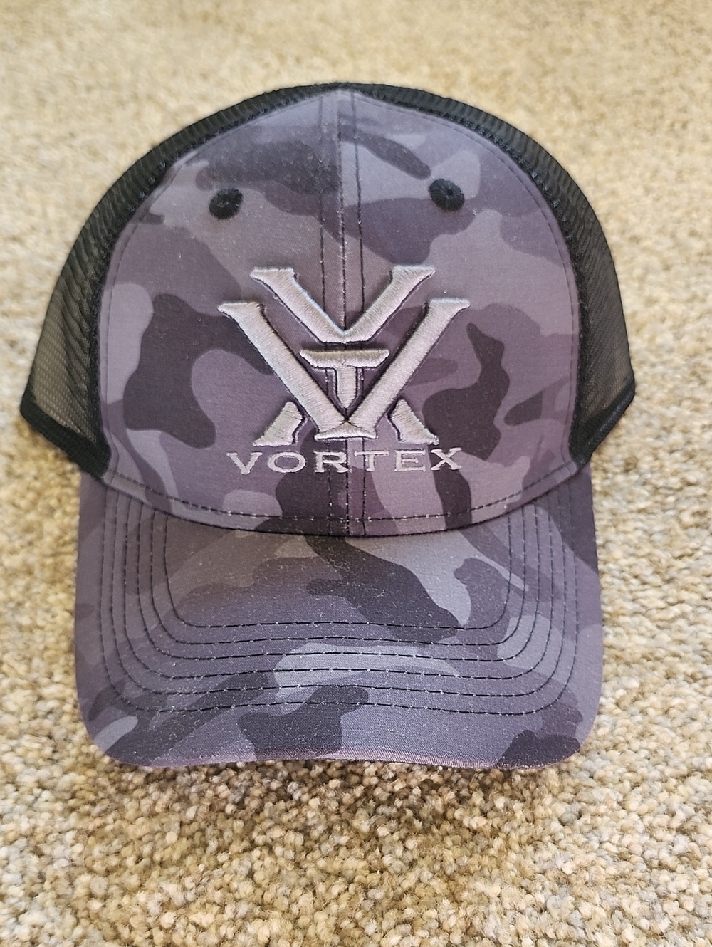 Vortex Camouflage Trucker Hat - Gray/Black